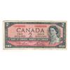 Image 1 : Canada 1954 $2 Low Serial Number Replacement SCARCE!