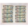 Image 1 : Canada 1979 $5 Banknotes Lot of 9. EF-AU