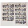 Image 1 : Canada 1989 $10 Banknotes (lot of 9) Average is in EF condition.