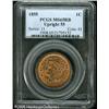 Image 1 : 1855 1C  Upright 5s MS65 Red and Brown PCGS. N-4, R