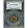 Image 1 : 1869 1C  MS64 Red and Brown PCGS. A desirable near-