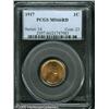 Image 1 : 1917 1C  MS66 Red PCGS. Bountiful luster virtually