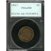 Image 1 : 1867 2C  PR66 Red and Brown PCGS. Housed in a first
