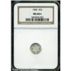 Image 1 : 1864 3CS  MS64   NGC. A very attractive, nearly wh