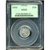 Image 1 : 1870 3CN  MS65 PCGS. Essentially untoned save for a