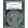 Image 3 : 1867 3CN  PR66 Cameo PCGS. The glassy surfaces are