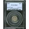 1875 3CN  PR65 PCGS. Wisps of light tan patina visi