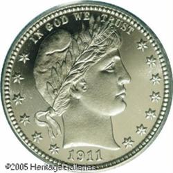 1911 25C  PR68 Cameo PCGS. A razor-sharp specimen w