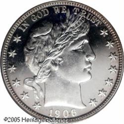 1906 50C  PR67 Cameo PCGS. A nearly flawless specim