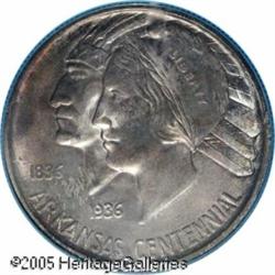 1935-D 50C  Arkansas MS67 PCGS. This coin commemora