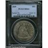 Image 3 : 1849 $1  MS64 PCGS. Luminous peach, electric-blue,