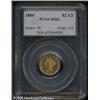 Image 1 : 1884 $2 1/2  MS62 PCGS. A mildly prooflike sunrise-