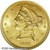 Image 1 : 1861 $5  MS65 NGC. The 1861 is not a rare date by N