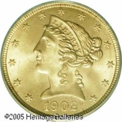 1902 $5  MS66 PCGS. Satiny with needle sharp defini