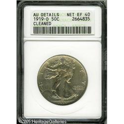 1919-D 50C --Cleaned--ANACS. AU Details, Net XF40.