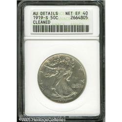 1919-S 50C --Cleaned--ANACS. AU Details, Net XF40.