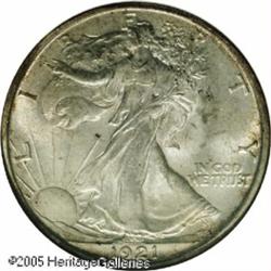 1921-D 50C  MS66 NGC. One of the widely recognized