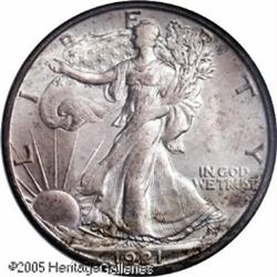 1921-S 50C  MS65 NGC. Among half dollars coined in