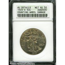 1923-S 50C --Counting Wheel Damage--ANACS. AU Details