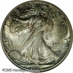 1923-S 50C  MS66 NGC. Iridescent golden-brown, sky-