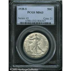 1928-S 50C  MS63 PCGS. Highly lustrous and bright w