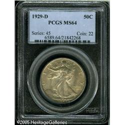 1929-D 50C  MS64 PCGS. Sharply struck and fully lus
