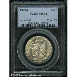 1929-D 50C  MS64 PCGS. Sharply struck, with just a