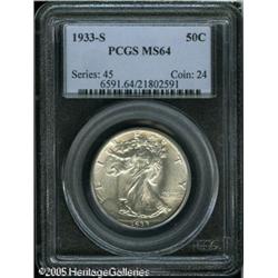 1933-S 50C  MS64 PCGS. The '33-S is the last issue
