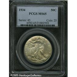 1934 50C  MS65 PCGS. Well struck motifs, and lustro