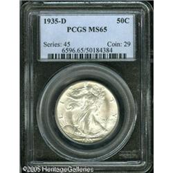 1935-D 50C  MS65 PCGS. Frosty-white and essentially