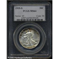 1935-S 50C  MS64 PCGS. A delightful example with br