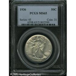 1936 50C  MS65 PCGS. Silvery-gray surfaces display
