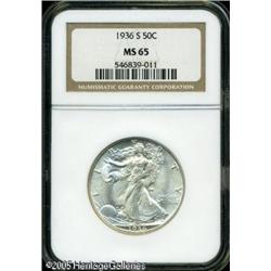 1936-S 50C  MS65 NGC. Sharply struck, with lightly