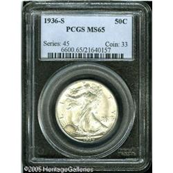 1936-S 50C  MS65 PCGS. Brilliant and sharply struck