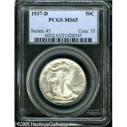 1937-D 50C  MS65 PCGS. Sharply struck and fully bri
