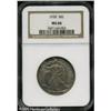 Image 1 : 1938 50C  MS66 NGC. Sharply struck and deeply toned