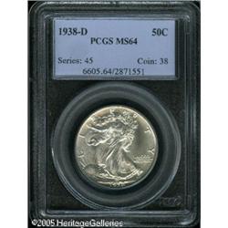 1938-D 50C  MS64 PCGS. Typically struck, highly lus