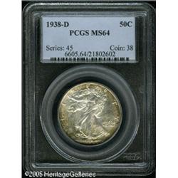 1938-D 50C  MS64 PCGS. Low intensity peripheral mul