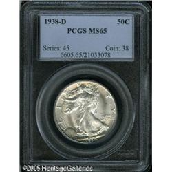 1938-D 50C  MS65 PCGS. Lightly abraded with radiant