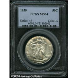 1939 50C  MS64 PCGS. Speckled olive-gray patina ove