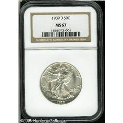 1939-D 50C  MS67 NGC. The ultra-frosty, pristine su