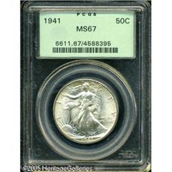 1941 50C  MS67 PCGS. A hint of milky golden patina