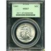 Image 1 : 1941 50C  MS67 PCGS. A hint of milky golden patina