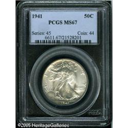 1941 50C  MS67 PCGS. A brilliant and sharply struck
