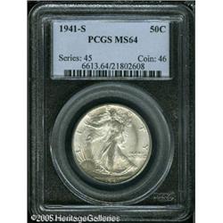 1941-S 50C  MS64 PCGS. Adequately struck, though a