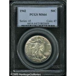 1942 50C  MS64 PCGS. Lustrous surfaces display some