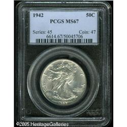 1942 50C  MS67 PCGS. A lovely Superb Gem example wi