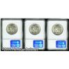 Image 2 : 1942-D 50C  MS66 NGC, three coins, all unqualified