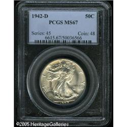 1942-D 50C  MS67 PCGS. Fully brilliant and highly l