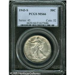 1943-S 50C  MS66 PCGS. FS-010.5. Large S mintmark.